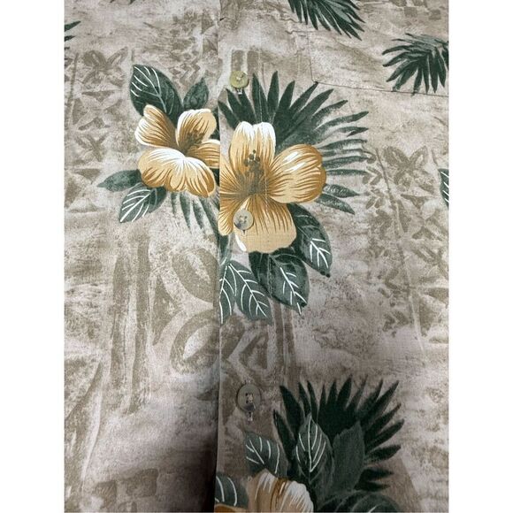 Vintage Campia Moda Men’s Short Sleeve Hawaiian Shirt Beige Hibiscus Size M - Picture 7 of 8